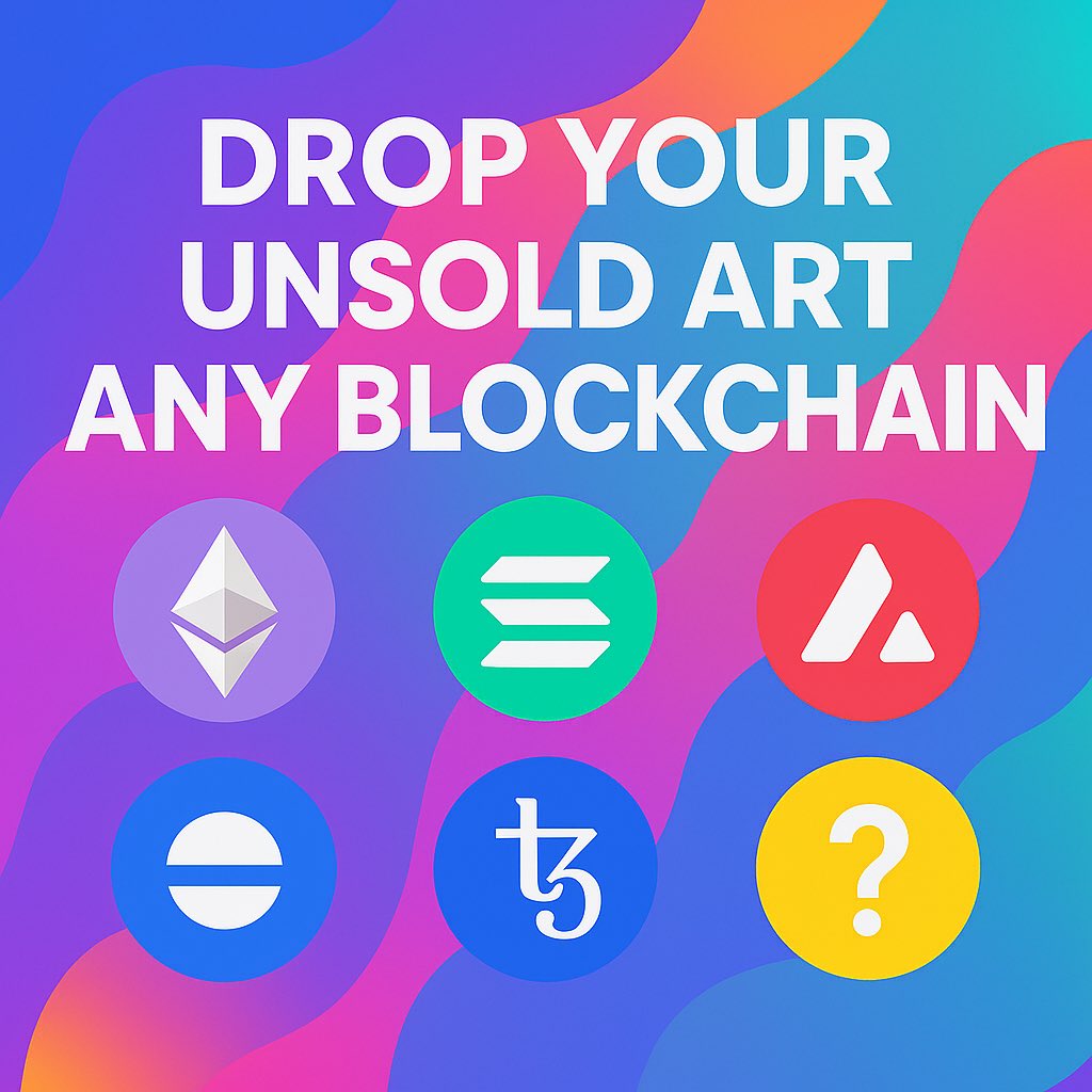 Got unsold art? Drop it below 

ETH, SOL, AVAX, Base, Tezos, or any chain you’re on. Let’s see it 🎨👇