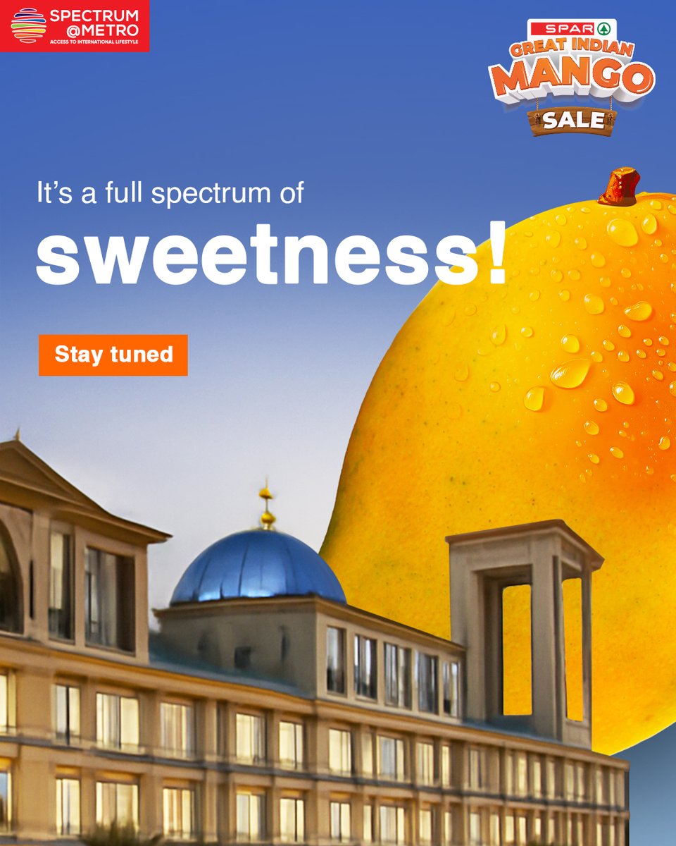 SparIndiaHyper's tweet photo. We’ve hid some hints above about something sweet that’s dropping soon. See if you can crack it, and tell us in the comments below.
#MadOverMangoes #GreatIndianMangoSale #MangoFestival #Noida #SpectrumMall #RawMango #RipeMango #MangoLovers #ShopSmart #SPAR #SPARIndia https://t.co/I0Es7ZjpUP