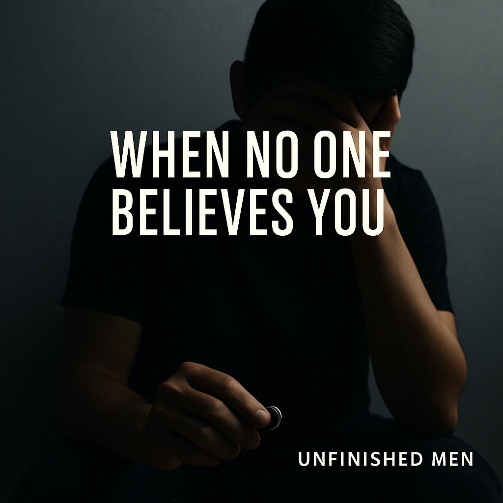 saltandmercy's tweet photo. When no one believes you… even the truth feels like a lie.

Not all men are monsters.
Some are silently surviving.

Abuse isn’t gendered. Silence shouldn’t be either.

This is Unfinished Men.
#UnfinishedMen #MaleAbuse #MenFeelToo #PodcastAwareness #BreakingSilence https://t.co/xTReVgLOzy
