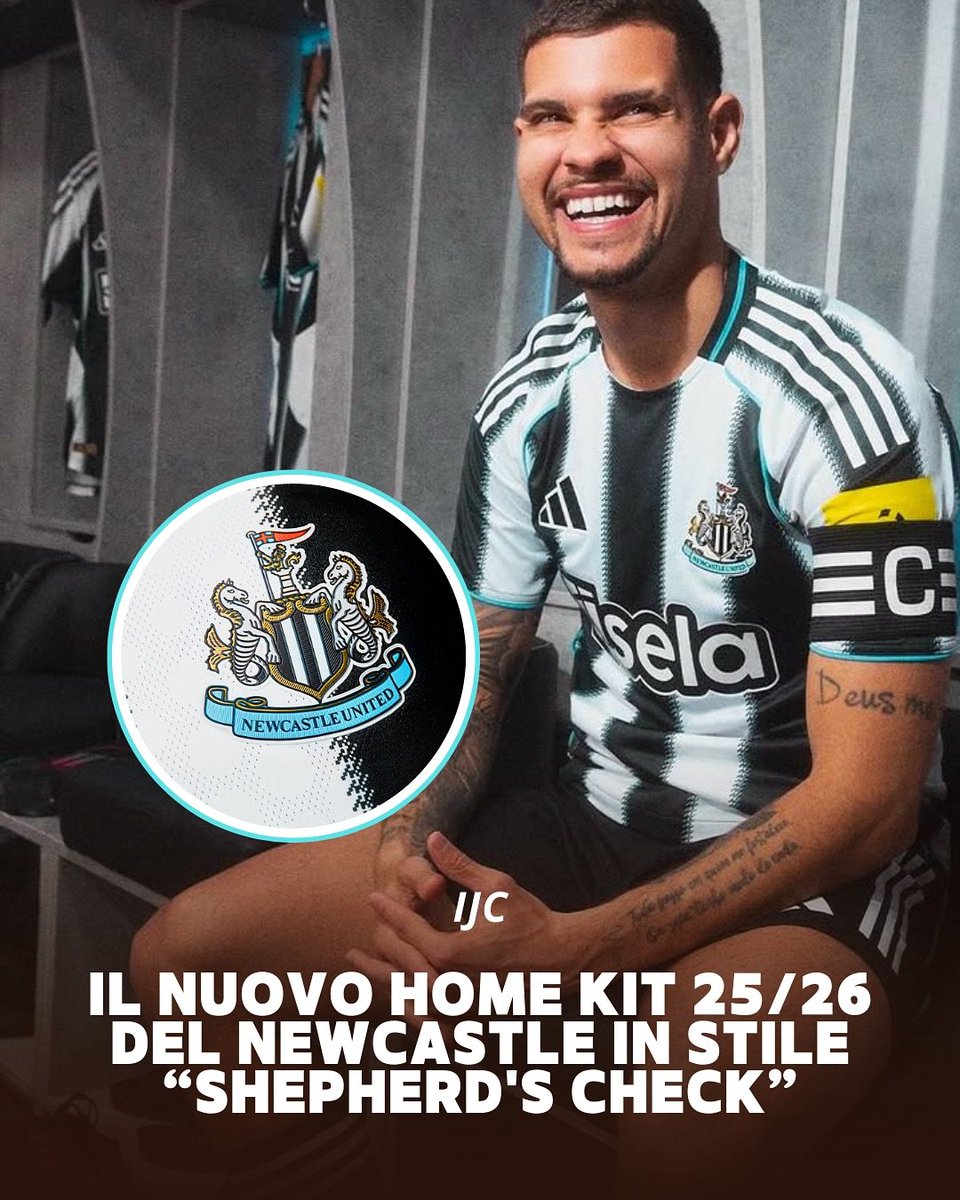 FilippoIJC's tweet photo. Il Newcastle United presenta la nuova maglia home 25/26 firmata Adidas. Classiche strisce bianconere, ma con un twist: bordo seghettato "Shepherd’s Check" e dettagli azzurri in stile vintage.

Che ne pensate?
#NUFC #adidasFootball #ItalianJerseyCollector https://t.co/0xVlCj3X1G