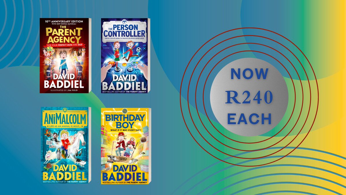 Bargain Books (@bargainbookssa) on Twitter photo From magical video game controllers to Malcolm’s wild transformations, Sam’s never-ending birthdays, and a world where kids pick their own parents, <a href="/Baddiel/">David Baddiel</a> delivers a fun-filled reading adventure for all.
Prices valid at Bargain Books SA until stocks last!
<a href="/JonathanBallPub/">Jonathan Ball Publishers</a> From magical video game controllers to Malcolm’s wild transformations, Sam’s never-ending birthdays, and a world where kids pick their own parents, <a href="/Baddiel/">David Baddiel</a> delivers a fun-filled reading adventure for all.
Prices valid at Bargain Books SA until stocks last!
<a href="/JonathanBallPub/">Jonathan Ball Publishers</a>