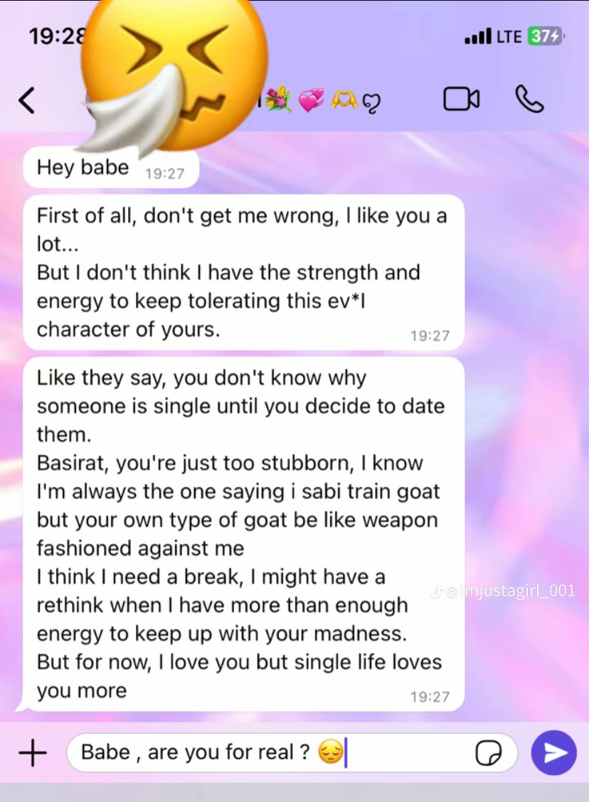 yabaleftonline's tweet image. Lady shares the heartbreaking message she got from her partner.