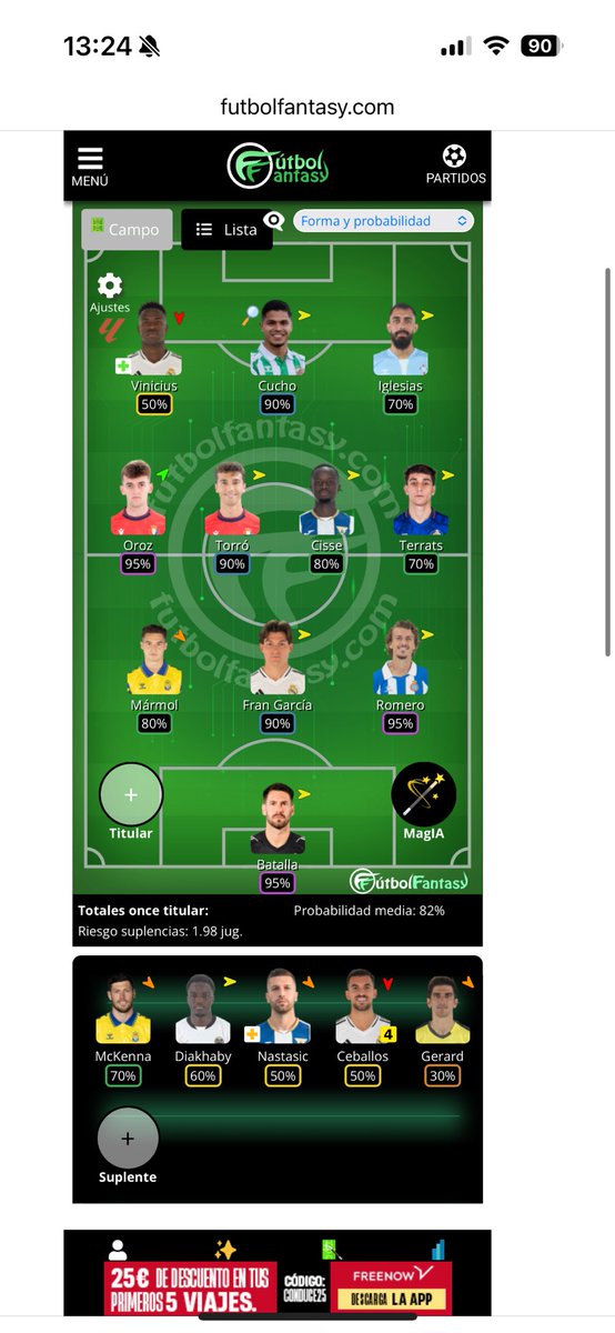 sbessa_'s tweet photo. @ElBielsaFantasy @futbol_fantasy Algún cambio? Alineamos a Vini? https://t.co/XGEa4jYHMP