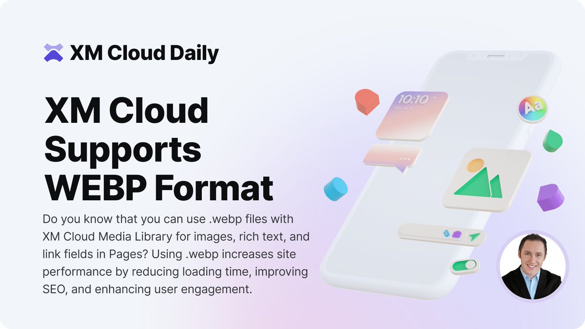 Did you know that the #Sitecore #XM #Cloud now supports WEBP files?
You can now upload .webp files to the XM Cloud media library to use in image, rich text, and link fields in Pages. Using .webp files can increase the performance of your website by improving loading time and SEO