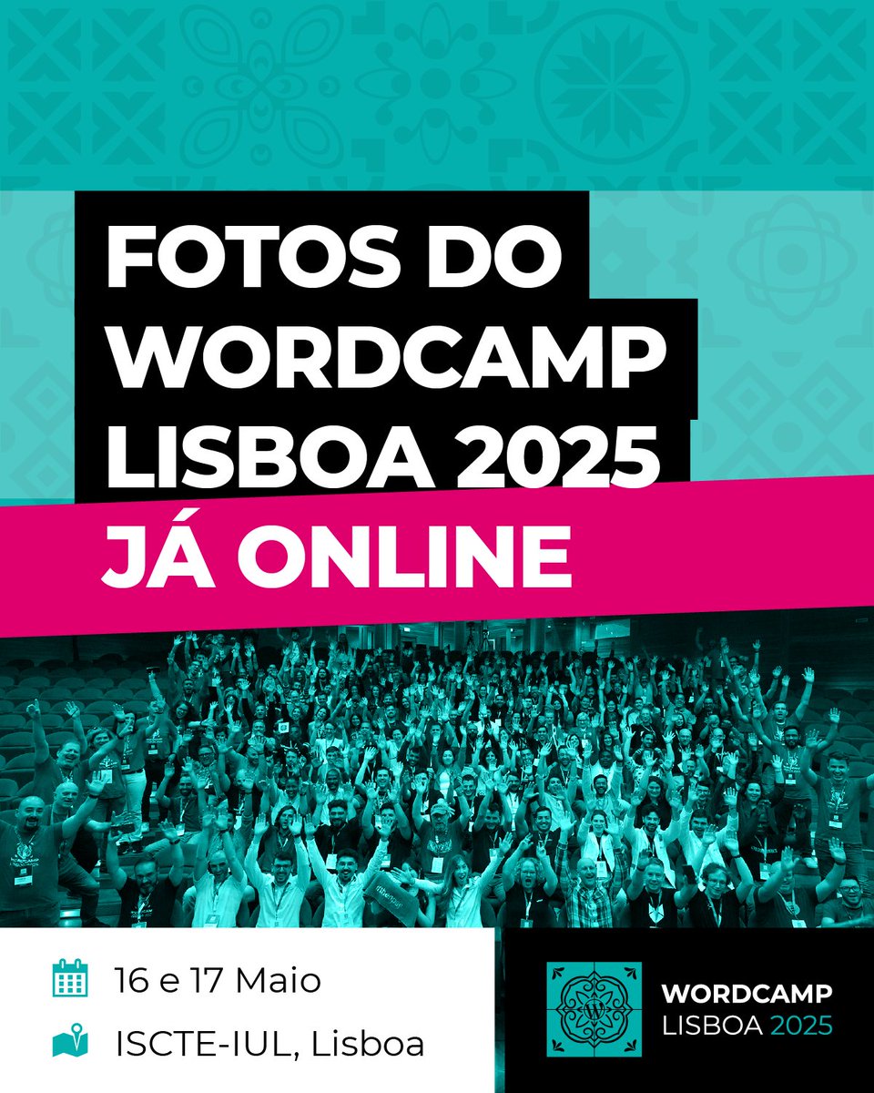 WordCampPT's tweet image. WordCamp Lisboa 2025 photos are online!
Relive the best moments and find yourself in our Flickr album ➡️ nearly 1,000 photos to explore!
See them all: flickr.com/photos/wordpre…
Big thanks to our volunteer photographers!
#WCLisboa