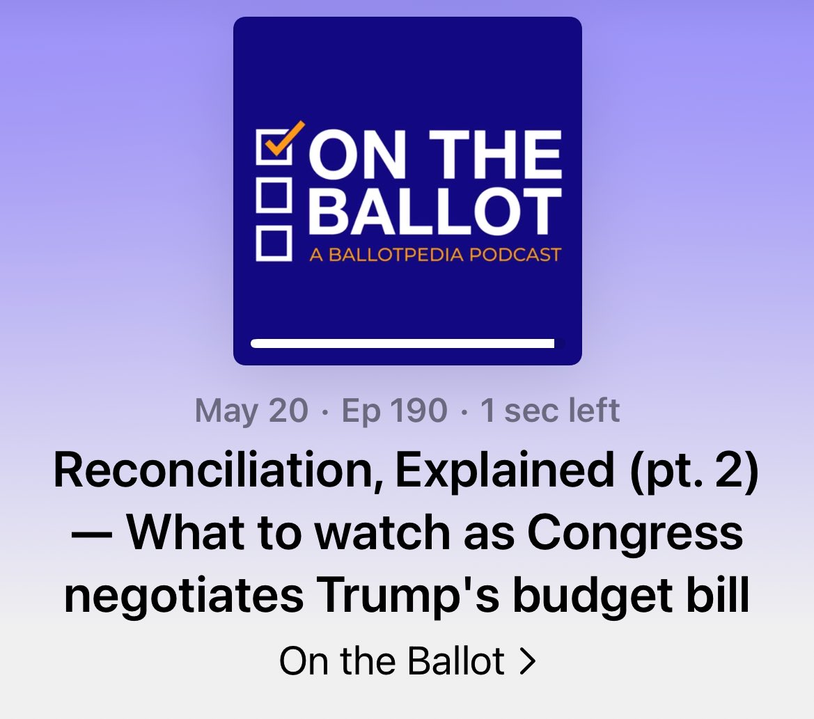Michael Thorning (@thorningmichael) on Twitter photo Earlier this week, I joined the <a href="/ballotpedia/">Ballotpedia</a> podcast to give a rundown of budget reconciliation in Congress.
๐ โฌ๏ธ
The wrangling and negotiating in the House is just the start. The Senate will really shape what the bill becomes. And whither the role of conference committees? Earlier this week, I joined the <a href="/ballotpedia/">Ballotpedia</a> podcast to give a rundown of budget reconciliation in Congress.
๐ โฌ๏ธ
The wrangling and negotiating in the House is just the start. The Senate will really shape what the bill becomes. And whither the role of conference committees?