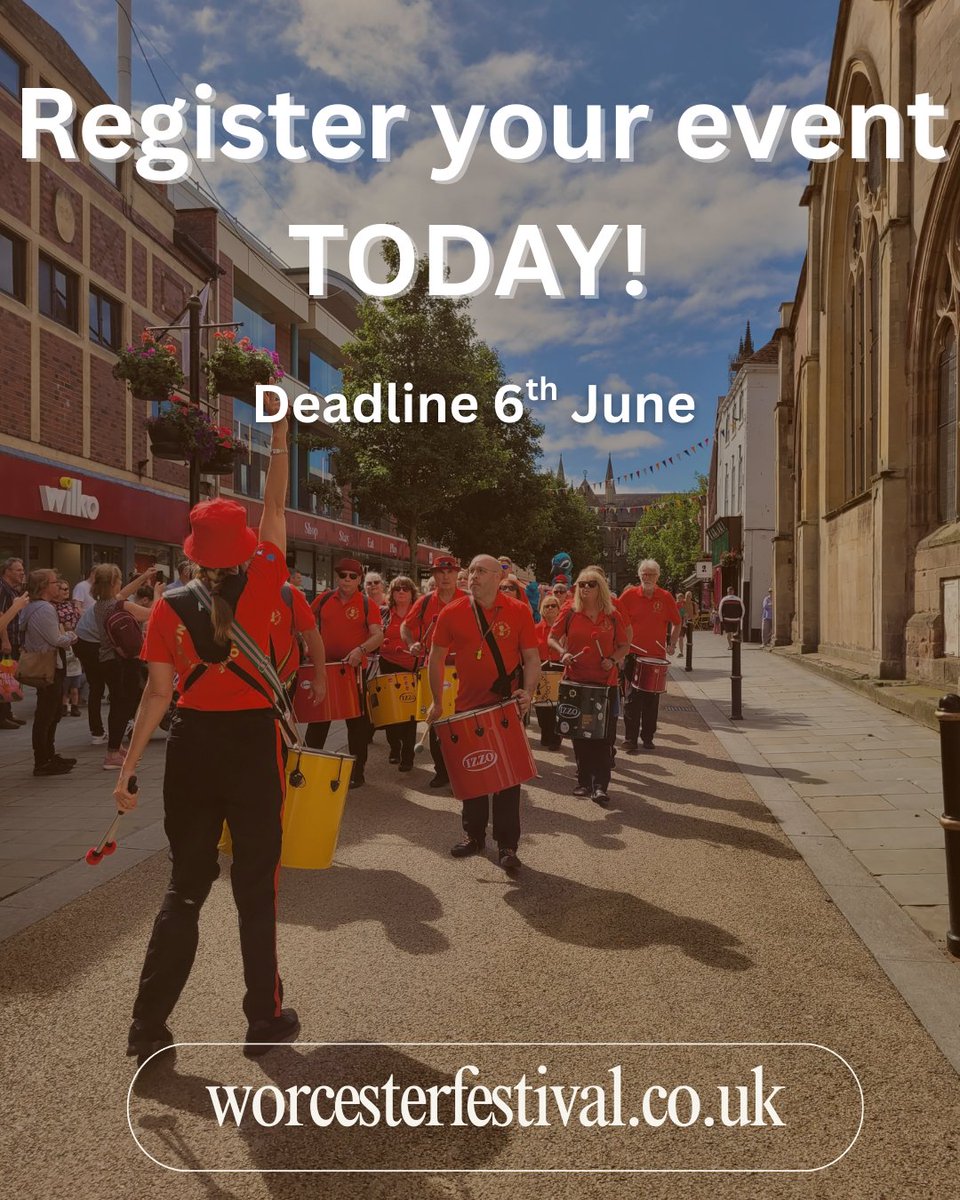 Worcester Festival (@worcfestival) on Twitter photo Register your event today! They must take place at a WR postcode and between 9th -25th August! If you would like to submit an event either use our online form worcesterfestival.co.uk/event-submissi… or email marketing@worcestrfestival.co.uk. #Worcestershirehour <a href="/WorcesterHour/">#WorcestershireHour™️ 📢</a> <a href="/WorcesterTIC/">Worcester TIC</a> Register your event today! They must take place at a WR postcode and between 9th -25th August! If you would like to submit an event either use our online form worcesterfestival.co.uk/event-submissi… or email marketing@worcestrfestival.co.uk. #Worcestershirehour <a href="/WorcesterHour/">#WorcestershireHour™️ 📢</a> <a href="/WorcesterTIC/">Worcester TIC</a>