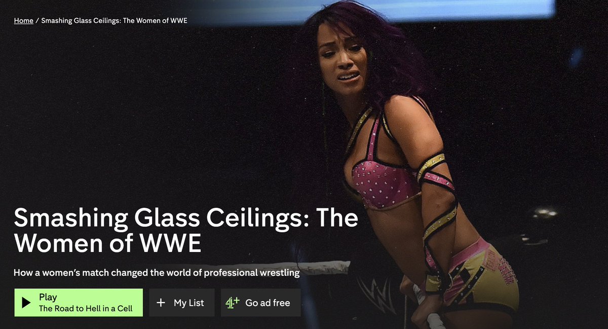 My documentary Smashing Glass Ceilings following <a href="/MsCharlotteWWE/">Charlotte Flair</a> &amp; <a href="/MercedesVarnado/">Mercedes Moné Varnado</a> in the build up to WWE's first ever women's PLE main event is BACK on <a href="/Channel4/">Channel 4</a>! If you missed it before, go watch &amp; revisit this very special time for female wrestlers: channel4.com/programmes/sma…