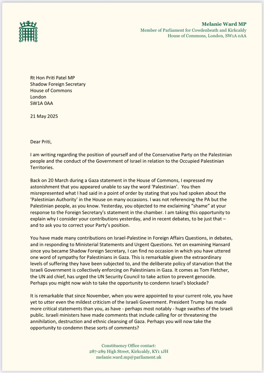 Melanie Ward MP tweet media