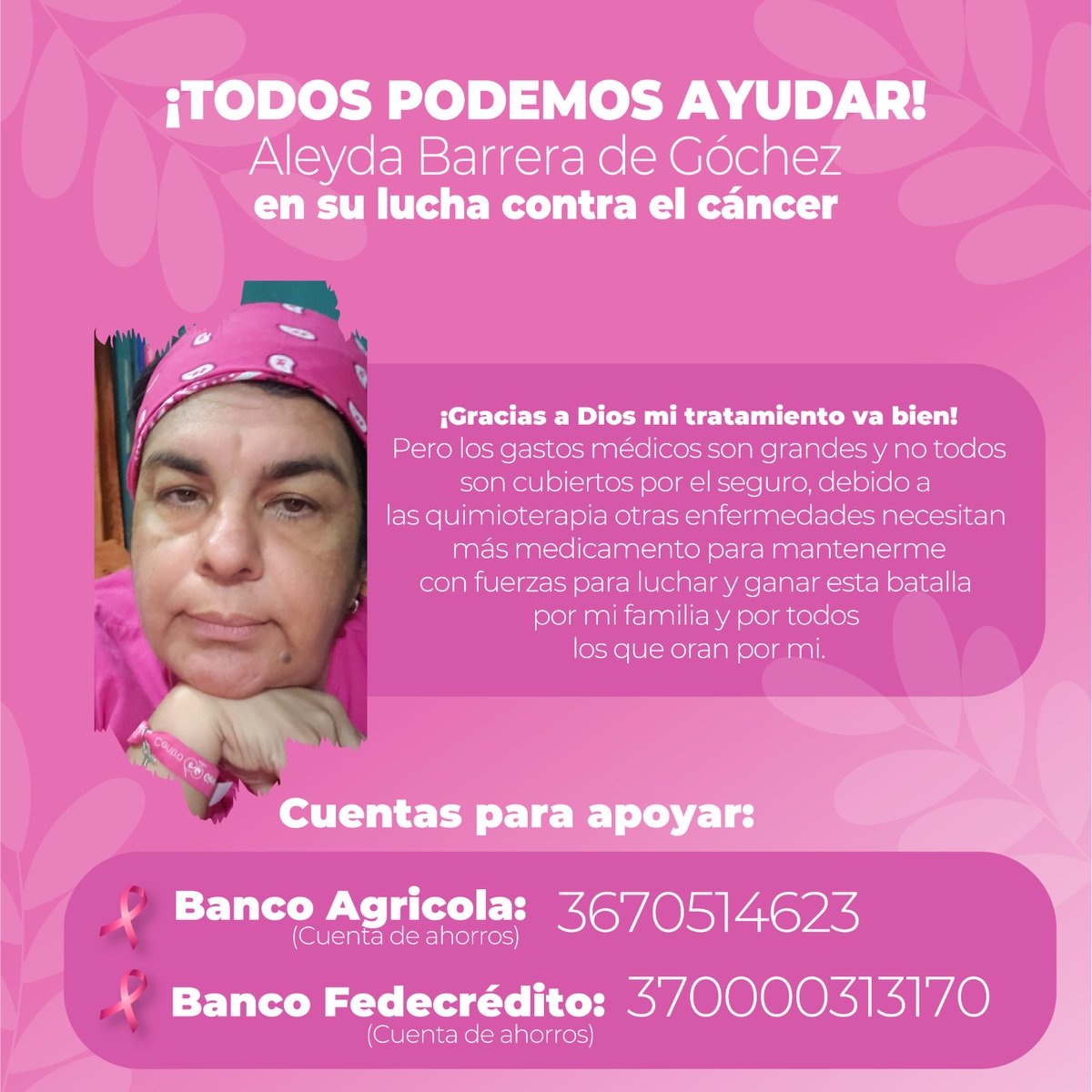 Hola  mis amigos, buenos  dias, como hoy es viernes,  antes de que salgan a una merecida salidita de fin de semana porfa ayudenme a compartir y si puede AYUDENME PORFA CON UNA TRANSFERENCIA DE UNOS $3, es bastante  lo que me falta para mi biopsia, gracias.