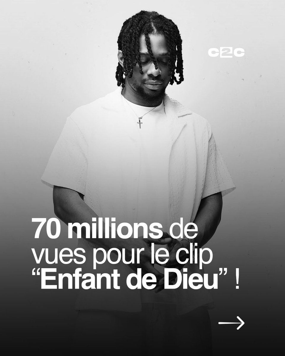 c2cantiques's tweet image. 70 millions de vues pour le clip « Enfant de Dieu » !  

#EnfantDeDieu #70Millions #GospelMusic #Foi
