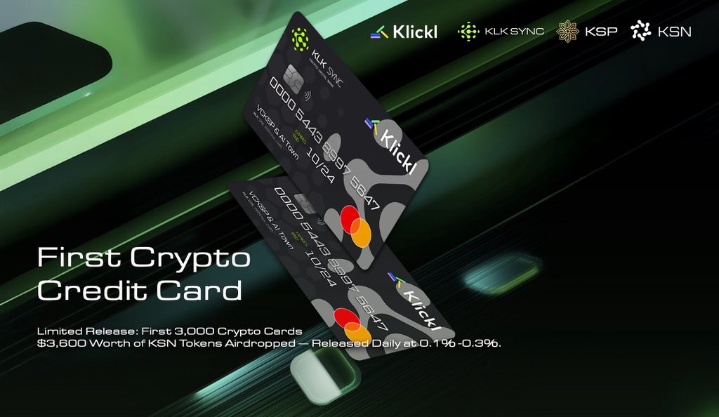 💳KLK SYNC Crypto Card is launching — Limited to 3,000 only!

🌟Purchase the 30-day KSP bond worth $3,600 through our DApp and receive the additional rewards:

🔹 A $1000 KLK SYNC Crypto Card
🔹 Airdrop of $3600 in KSN Tokens，Released Daily at 0.1%-0.3%

💰Your benefits:
•