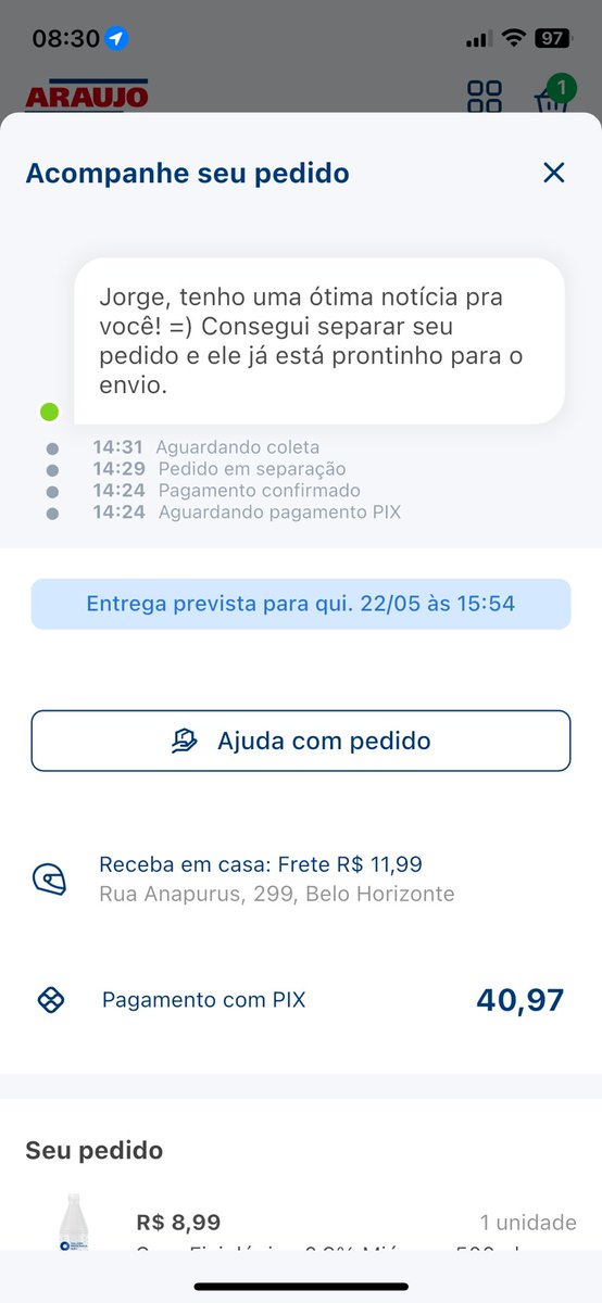 JORGE_LSC_'s tweet photo. Pô @drogaria_araujo  saiu pra entregar ontem e só vai chegar hj? https://t.co/axiPmoDQZn