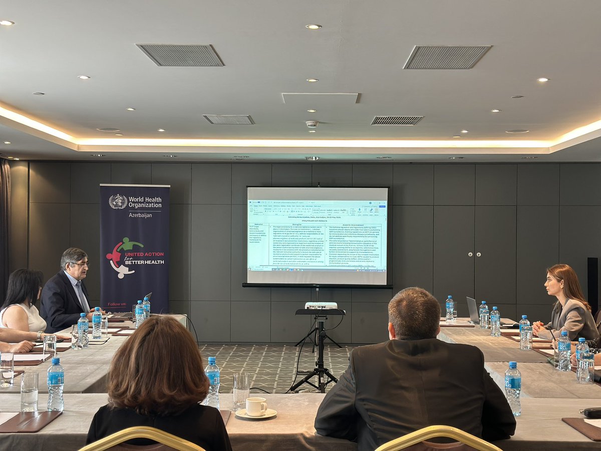 WHOAzerbaijan's tweet photo. 🛡️ #WHO concluded its mission to 🇦🇿 (19–23 May 2025) to support strengthening the national #vaccinesafety monitoring system. 

Meetings, field visits &amp; joint discussions helped identify strengths &amp; areas for improvement in monitoring adverse events following immunization #AEFIs https://t.co/cFifwu0t88