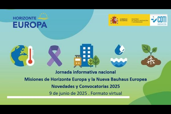 📣 Abierta la inscripción ✍️

💡Jornada informativa nacional sobre las #Misiones #HorizonteEuropa y la Nueva Bauhaus Europea #NEB.

🗓️ 9 de junio, 10h. En línea.

▶️horizonteeuropa.es/jornada-inform…