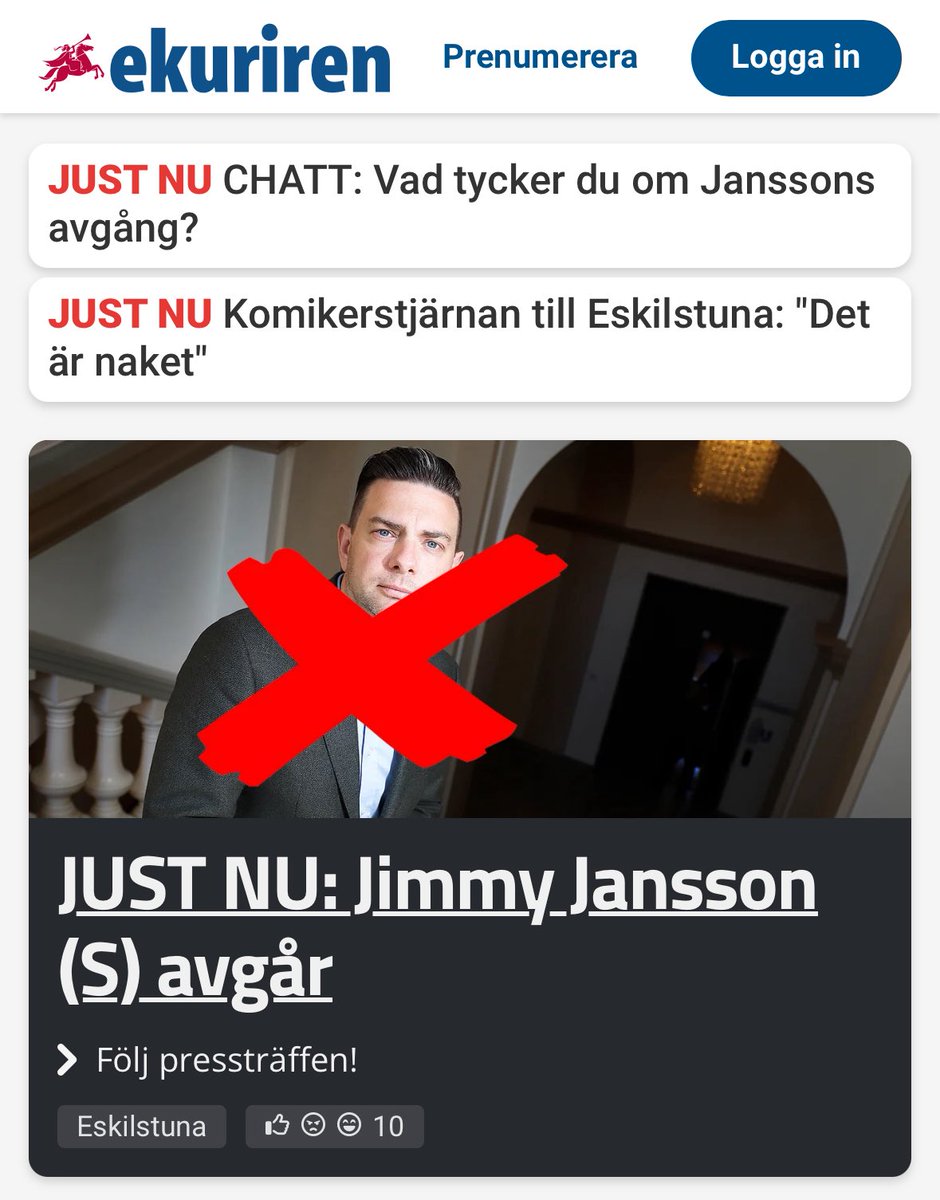 Eskilstuna är slaget i spillror av arbetslöshet, segregation och kriminalitet. Givet sitt arv borde Jansson aldrig fått privilegiet att själv välja sin avgång
Den nystart som vi nu förtjänar kan dock aldrig skapas med en ny Socialdemokrat, det är deras parti som är grundproblemet