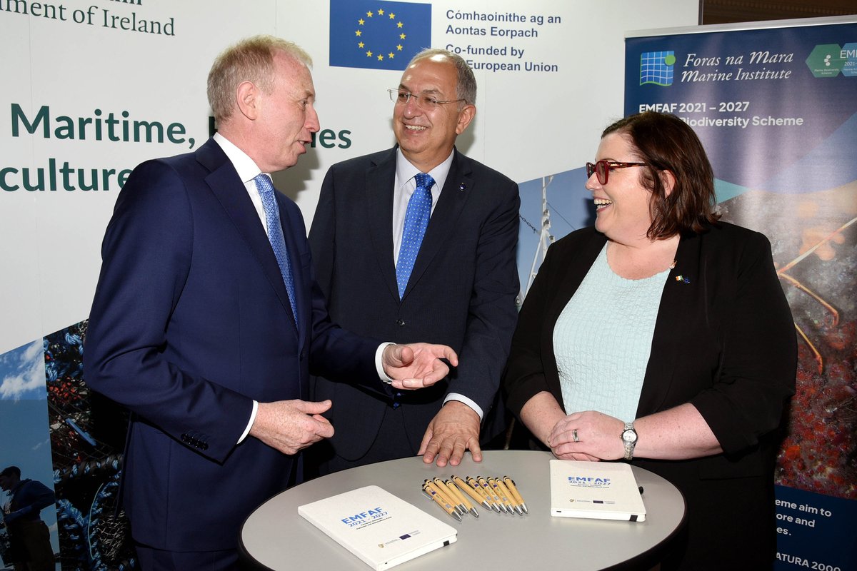 Dept of Agriculture, Food and the Marine (@agriculture_ie) on Twitter photo EU Commissioner <a href="/CostasKadis/">Costas Kadis</a> joined Minister <a href="/timmydooley/">Timmy Dooley</a> at The European Maritime Day event in Cork city followed by a visit to Castletownbere. They met representatives from the catching, aquaculture and processing sectors, EU MEPs & local politicians.
👉gov.ie/en/department-… EU Commissioner <a href="/CostasKadis/">Costas Kadis</a> joined Minister <a href="/timmydooley/">Timmy Dooley</a> at The European Maritime Day event in Cork city followed by a visit to Castletownbere. They met representatives from the catching, aquaculture and processing sectors, EU MEPs & local politicians.
👉gov.ie/en/department-…