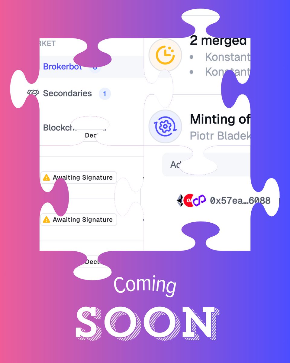 Here’s your first look 👀 

A sleeker, more intuitive platform is almost here.

Managing tokenized shares has never looked this good.

🧩Join us on the June 5th to see the completed puzzle “Issuer Portal”: lu.ma/hpnubefp