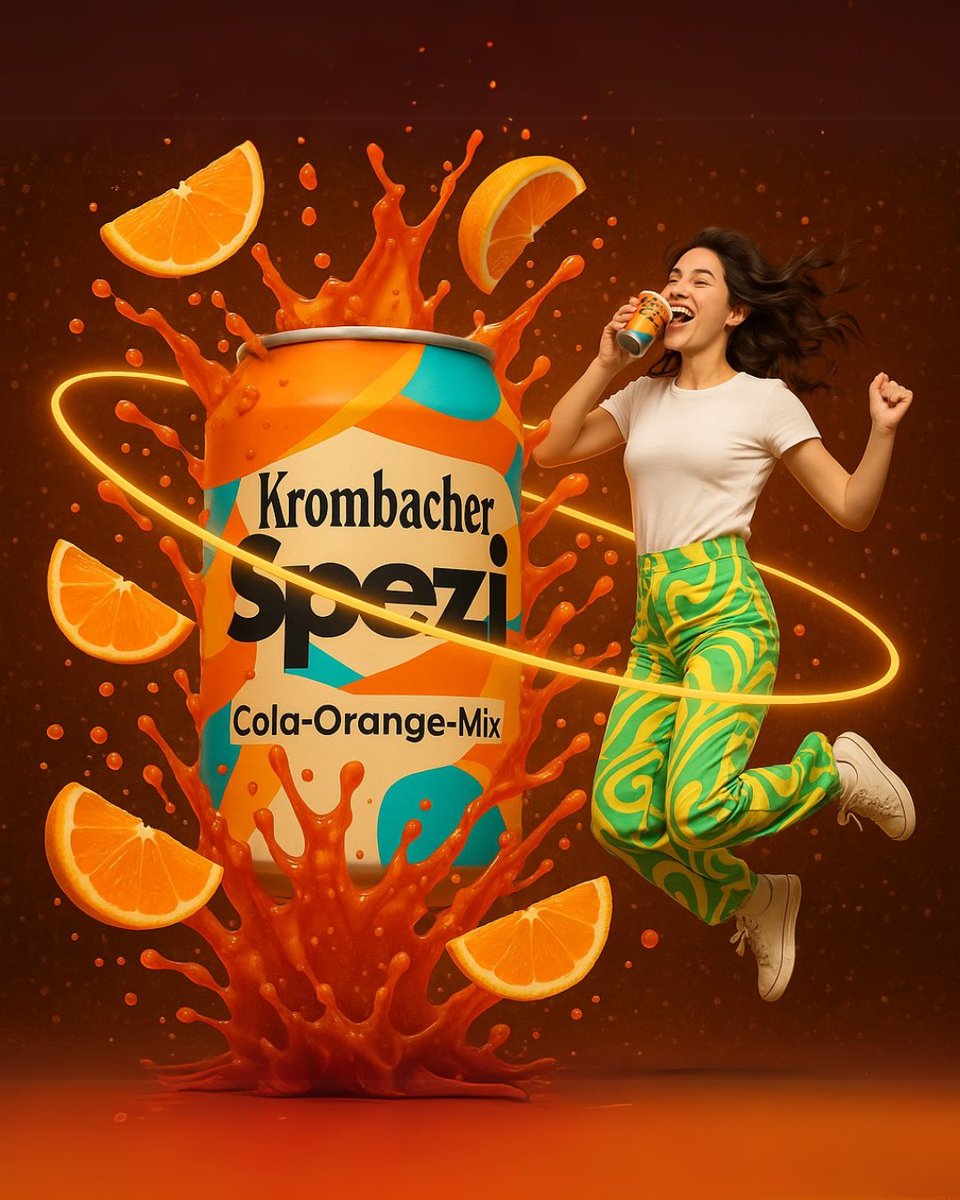HEIMATBEVERAGES's tweet photo. When cola met orange, the universe paused to take a sip. 💥 @spezi_krombacher, A flavour collision worth the chaos.

#SpeziSaga #ColaMeetsOrange #KrombacherSpezi #TwistYourTaste #ZestModeOn #GermanGoodness #SipDifferent #FizzFusion https://t.co/d30S9b9xwm