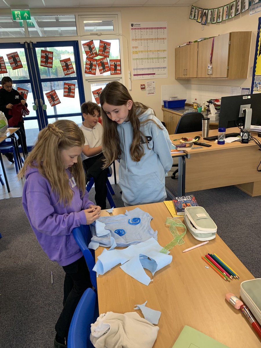 latimerprimary's tweet image. #Class6VL have been very creative this morning: up-cycling t-shirts. They have disappeared for lunch. I hope they help me to tidy later! #LatimerDandT