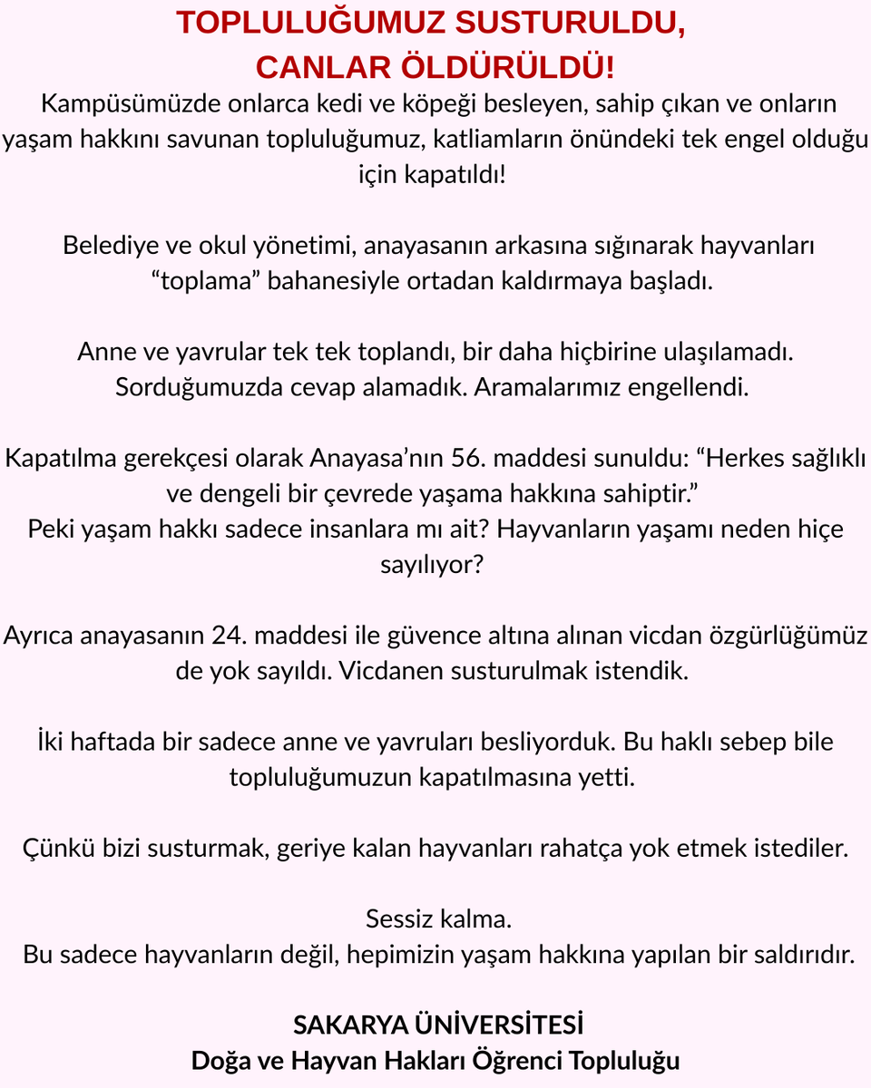 Sıra buna mi geldi <a href="/sakaryauni/">Sakarya Üniversitesi</a> 

<a href="/SakaryaValiligi/">T.C. Sakarya Valiliği</a> 

Gençlerin cevaplarıni paylaşıyorum

Paylaşıma Destek olup topluluğumuza sahip çıkalım canlara sahip çıkalım  <a href="/Saudohay/">SAÜ Doğa ve Hayvan Hakları Topluluğu</a>