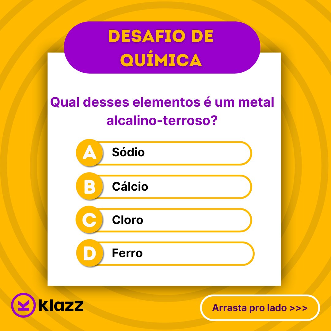 klazz_educacao's tweet photo. 🧪 Desafio de Química no ar!
Qual desses é um metal alcalino-terroso? Responde aí nos comentários! 👇

Inscreva-se na plataforma e ganhe 7 dias de acesso gratuito! LINK NA BIO

#Enem #enem2025 #estudos https://t.co/TcDJYlvZki