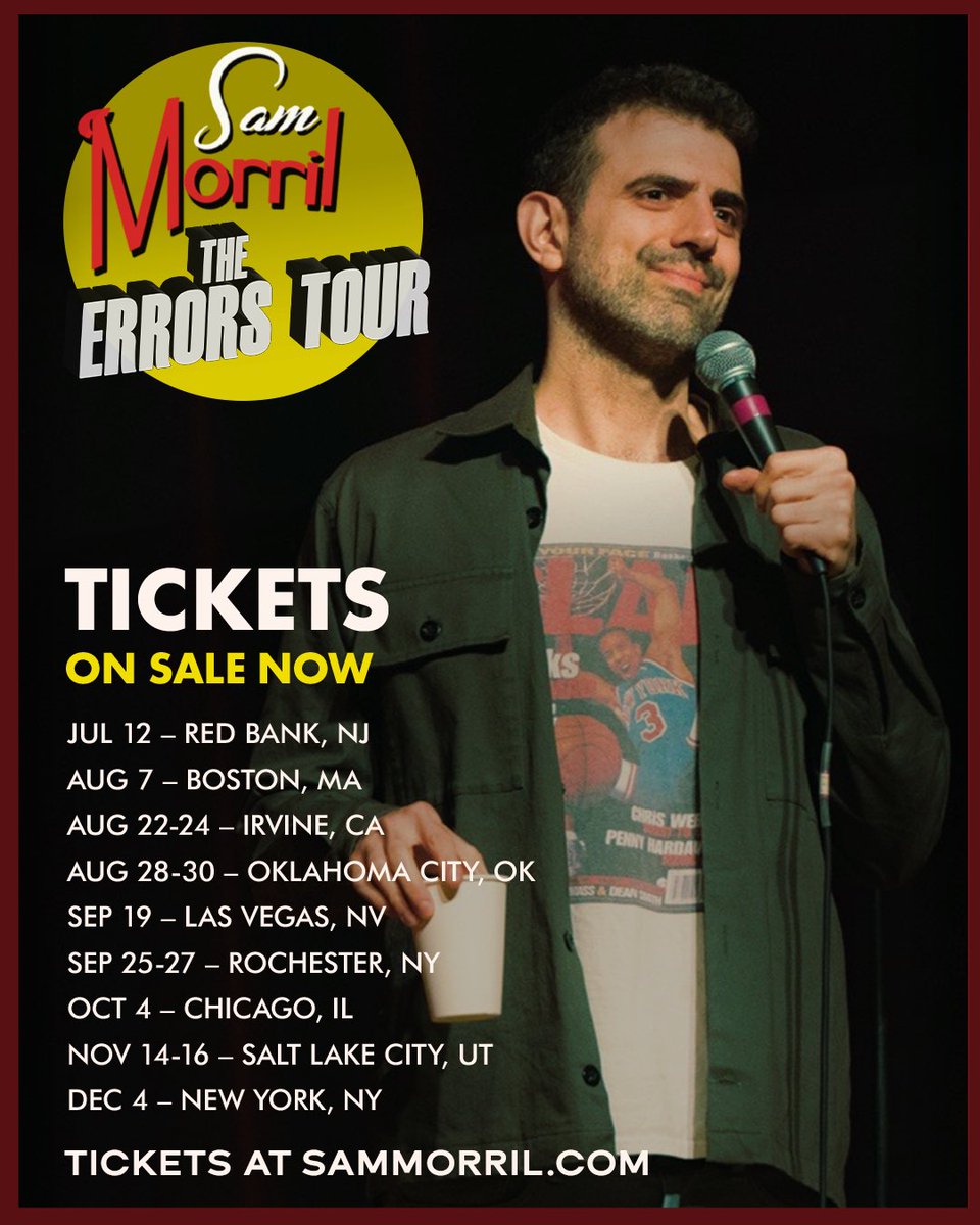 sammorril's tweet photo. See ya on the road. Tix on my site. https://t.co/NWNYRc3aLD