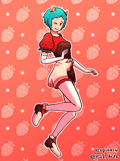 STRAWBERRY DAIFUUKA!!! wishing you all the best of luck!!! a big thanks to for helping me come up with this design #Persona3 #FuukaYamagishi #FuukaFriday