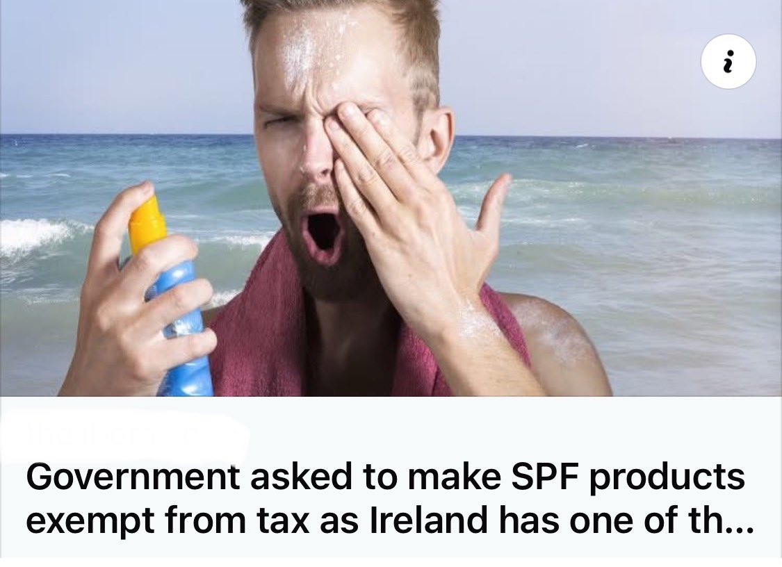 MrAndyQuirke's tweet photo. 🤣 Corrupt government is talking about making SPF products exempt from tax because they say Ireland has one of the highest skin cancer incidence in Europe. 

Sun cream is loaded with hundreds of chemicals that literally soak into your skin and cause skin cancer, the sun boost vitamin D levels and boosts your immune system. Hence why they are trying to block out the sun plus injected you with a bioweapon that destroys your immune system. 🇺🇳🌍⚰️
Corrupt government and media always INVERT all truth. The sun is responsible for all life thriving on earth for millions of years. But they will tell you, it is all of sudden a deadly fire ball in the sky and you should hide away from it. Wake up.
☀️🦋🐝🐟🐞🐠🏝️🐬🐘🦎🐳🦜🦒🌳🌴🐪🐊🦓