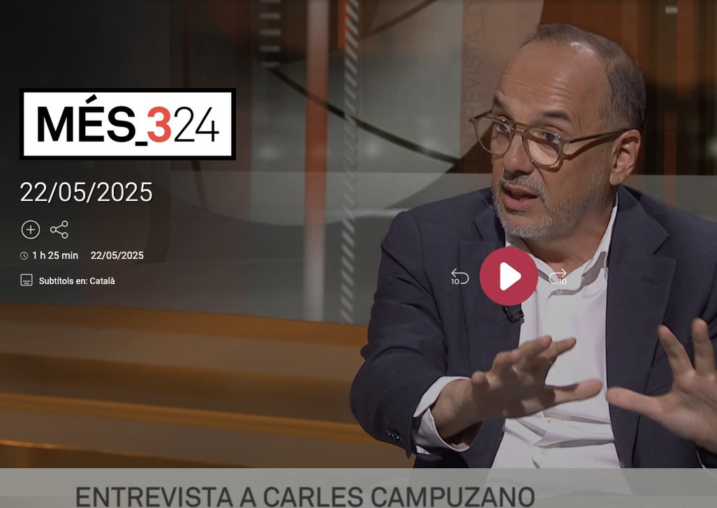 Ahir al #Més324 van entrevistar Carles Campuzano pels escàndols econòmics de la DGAIA. 
Campuzano va tornar a atacar la feina de la Sindicatura de Comptes. 
Nosaltres ens refiem molt més de la Sindicatura que de Campuzano.
Caldrà parlar del paper de Campuzano.
TIC-TAC