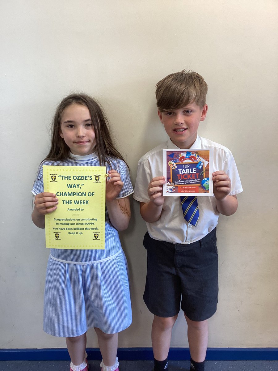 Mrs Grindley (@grindleymrs) on Twitter photo In Seagulls this week, Lexxy was our Ozzie’s Champion for always following the Ozzie’s Way and Louie has earned himself a Top Table Ticket! Well done to you both! <a href="/saintoswalds/">St Oswald's School</a> In Seagulls this week, Lexxy was our Ozzie’s Champion for always following the Ozzie’s Way and Louie has earned himself a Top Table Ticket! Well done to you both! <a href="/saintoswalds/">St Oswald's School</a>