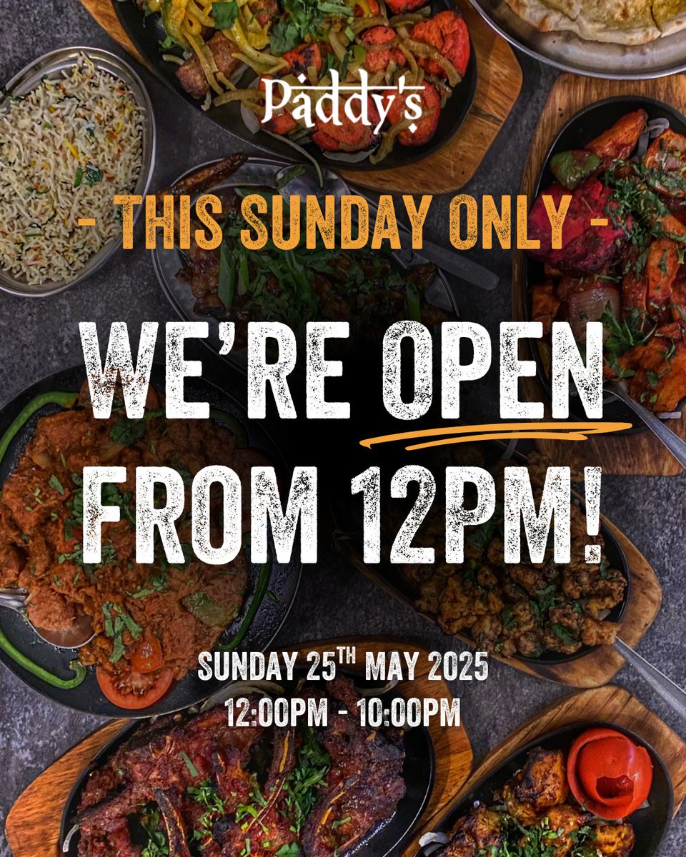 📢 Notice: We’ve extended our hours this Bank Holiday Sunday - from midday until 10pm.

That means even more time to enjoy Paddy’s this Bank Holiday weekend! ✨

Please note: availability is limited, so booking in advance is essential.

📞 To book your table, call 0116 266 51 ...