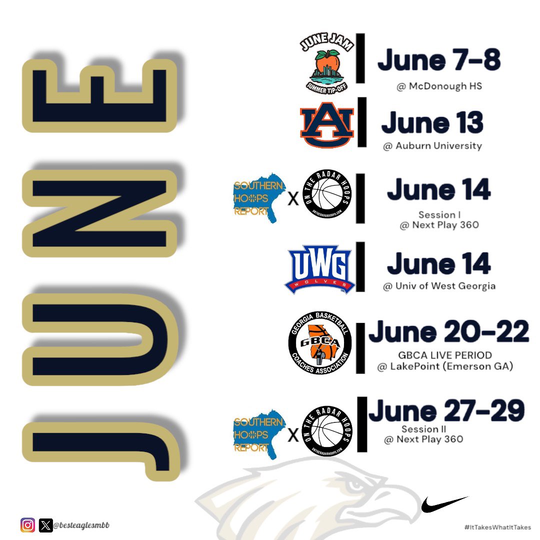 <a href="/BestEaglesMBB/">B.E.S.T. ACADEMY EAGLES MBB</a> Summer Schedule‼️