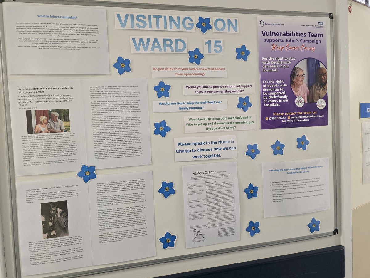 UHB Vulnerabilities and Safeguarding (@uhbsafeguarding) on Twitter photo Thank you to ward 15 for making an active effort in inform carers about #johnscampaign. They have put up the new posters outside their ward & created a board specifically around visiting patients with dementia. <a href="/Sarah86732873/">Sarah</a> you've made an excellent start to welcoming our carers Thank you to ward 15 for making an active effort in inform carers about #johnscampaign. They have put up the new posters outside their ward & created a board specifically around visiting patients with dementia. <a href="/Sarah86732873/">Sarah</a> you've made an excellent start to welcoming our carers