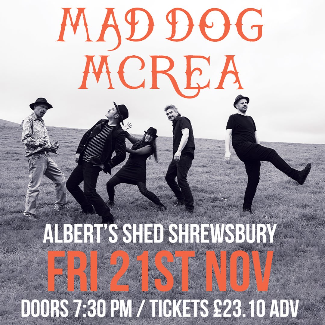 The famous purple happy bus is fired up and ready for action, and there’s room for you – jump aboard with Mad Dog Mcrea at Albert's Shed Shrewsbury this Autumn. Tickets on sale now!
