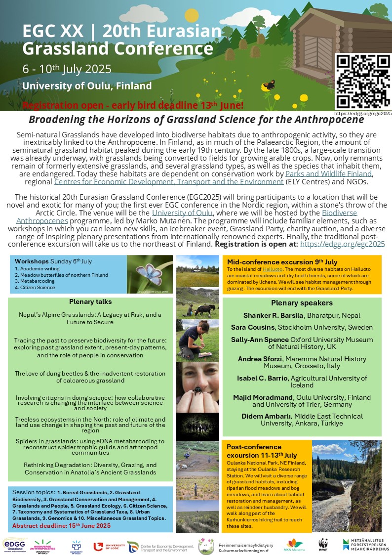 Please share this A4 poster about the approaching #EGC2025 Eurasian Grassland Conference with your colleagues and networks. Full details from edgg.org/egc2025