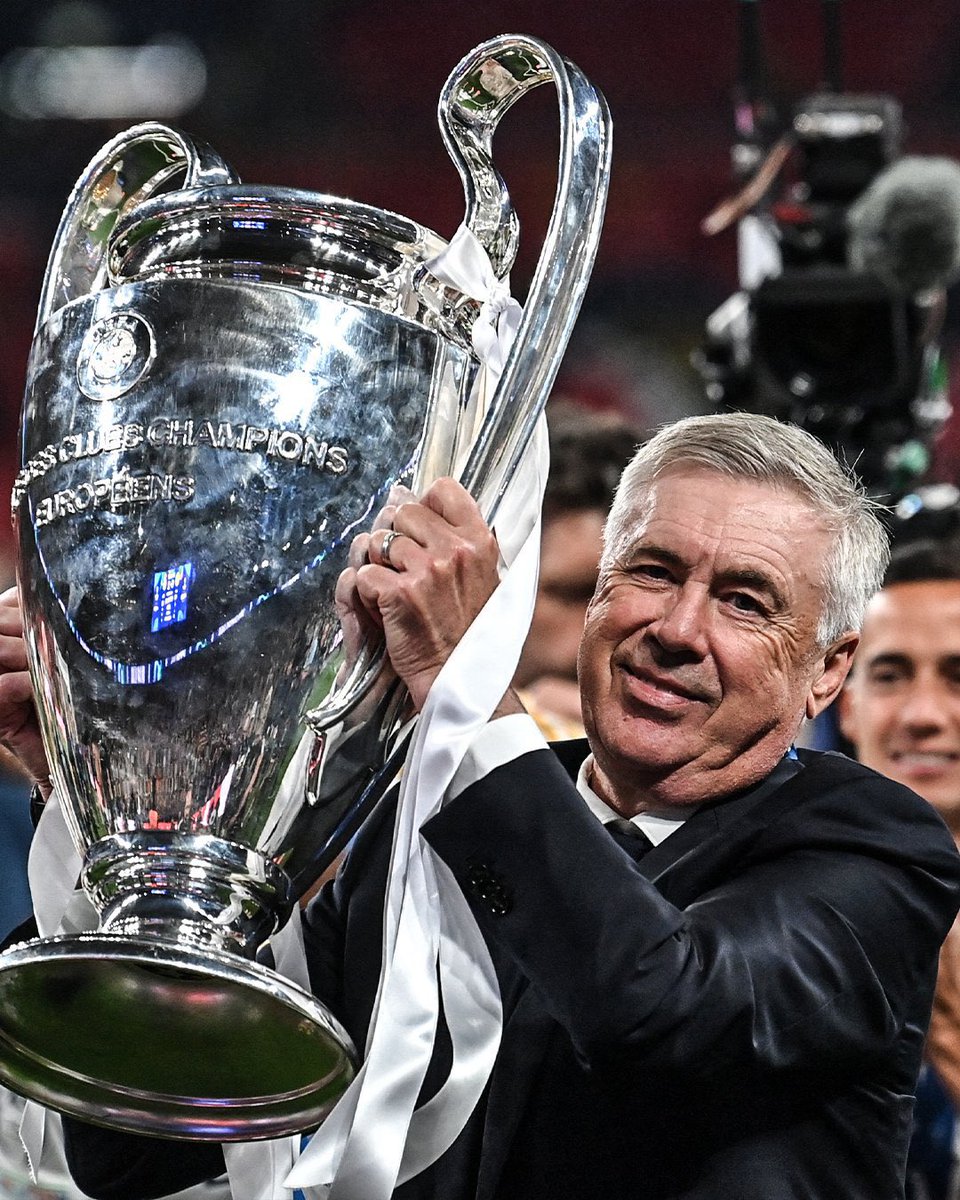 FabrizioRomano's tweet photo. 🚨🤍 Ancelotti: “This was the only way to leave for me, not joining another club… and with the love of Real Madrid fans”.

“I didn't and don't want to coach another club after Real Madrid. Now it will be Brazil, the World Cup… I’m excited”. https://t.co/eWQRlSwSR6