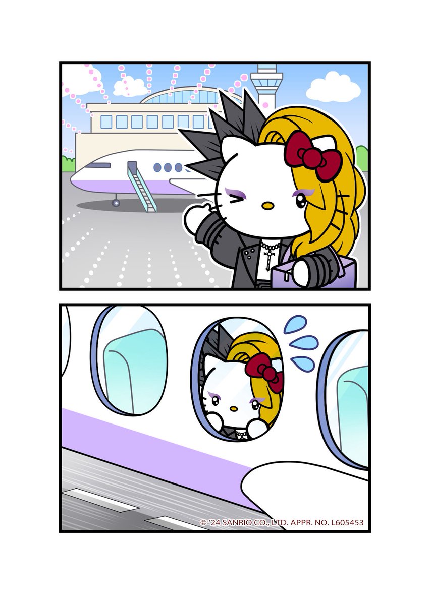 yoshikitty's tweet photo. 旅行は大好きだけど、飛行機はちょっぴり怖いんだ😢

投票リンク👇
https://t.co/rT6KNT34wc

@YoshikiOfficial @sanrio_ranking
#サンリオキャラクター大賞 #SanrioCharacterRanking
 #yoshikitty #YOSHIKI  #TeamYoshikitty" https://t.co/gF2BOlPL72