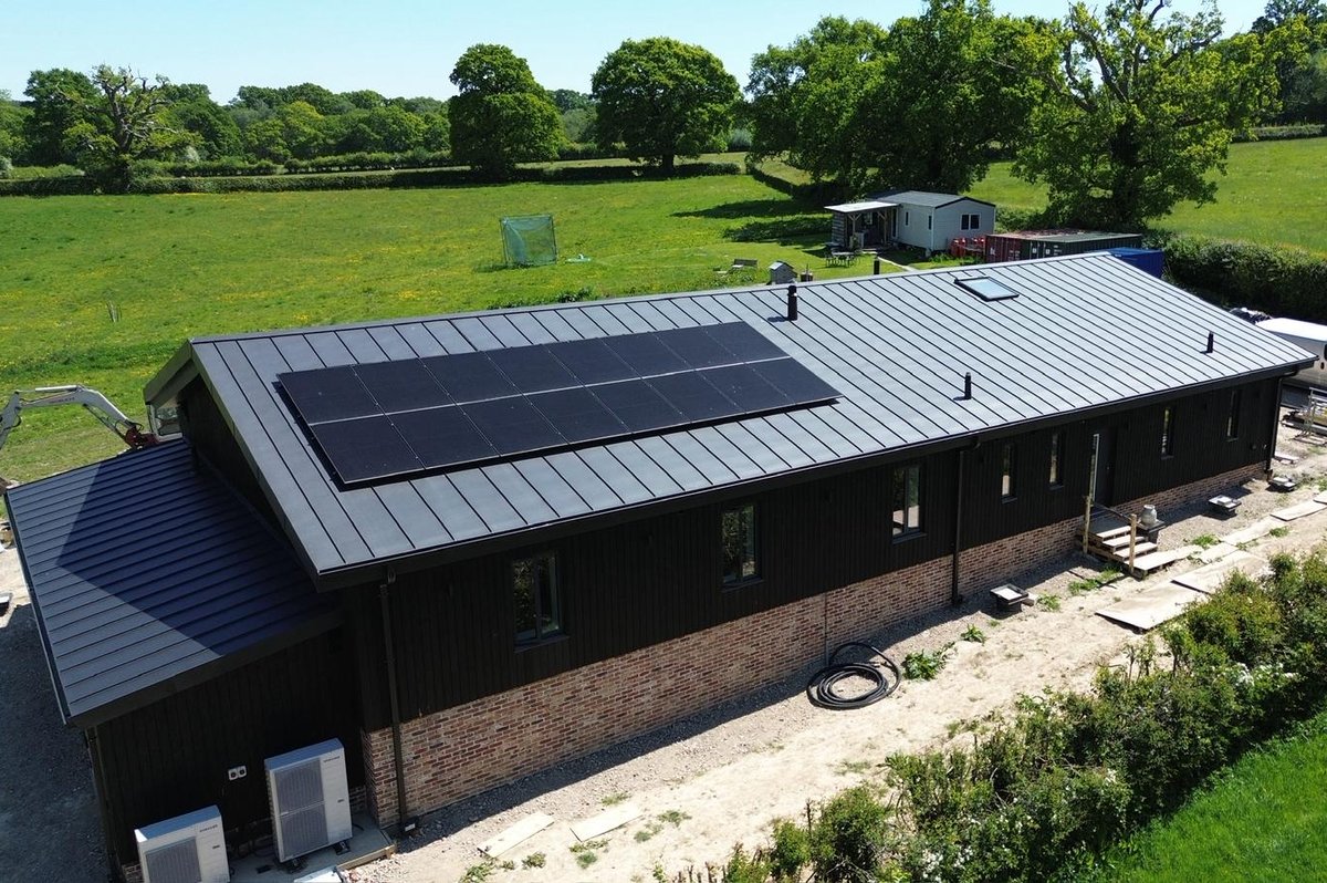 Project update - This is a barn conversion project recently completed by #southcoastmetalroofing.  The roof was installed using VMZinc in Anthra colour.