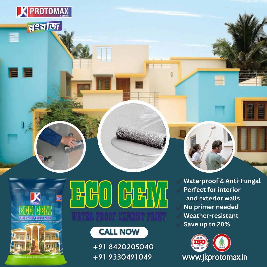 JKProtomaxPvt's tweet photo. 💧 Strong Protection. Lasting Beauty. Presenting ECO Cem Waterproof Cement Paint by JK Protomax🧱✨
📞 Call Us: +91 8420205040 | +91 9330491049
🌐 Visit: https://t.co/H7HMcFTzV3
📍 Available at leading dealers across Bengal!
#ECOCem #WaterproofPaint #JKProtomax https://t.co/nfNYuh9wks