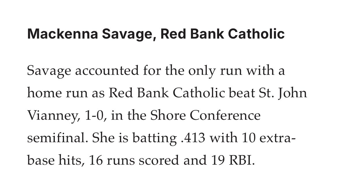 Mackenna Savage (@msavage2028) on Twitter photo Thank you <a href="/HSSportsNJ/">NJ.com HS Sports</a> <a href="/Jake_Aferiat/">Jake Aferiat</a> <a href="/bybillevans/">bybillevans</a> for nominating me for NJ High School freshman of the year. Honored to be included with a great group of athletes, including 4 of my <a href="/rock_2028/">Rock National - Kiskurno / Garvey 14U</a> teammates. Excited to get back on the field with my Rock girls! BUT first states with Thank you <a href="/HSSportsNJ/">NJ.com HS Sports</a> <a href="/Jake_Aferiat/">Jake Aferiat</a> <a href="/bybillevans/">bybillevans</a> for nominating me for NJ High School freshman of the year. Honored to be included with a great group of athletes, including 4 of my <a href="/rock_2028/">Rock National - Kiskurno / Garvey 14U</a> teammates. Excited to get back on the field with my Rock girls! BUT first states with