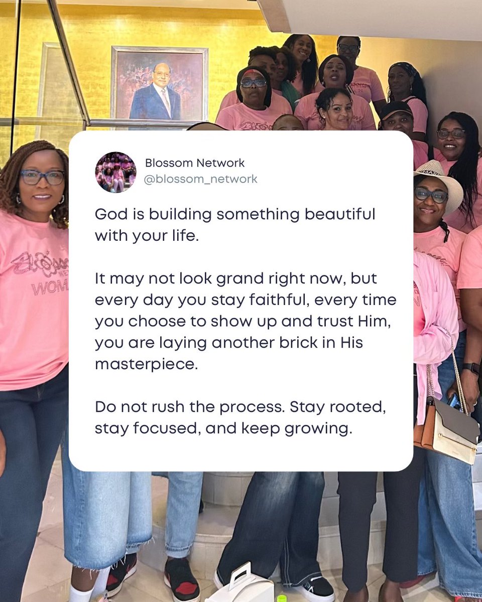 BlossomNetwork1's tweet photo. You may not see it yet. You may feel like nothing is working and everything is
falling apart. But God is building something beautiful with your life; even in the parts that feel messy broken or hidden.

He sees the full picture even when you only see scattered pieces. Every delay, every disappointment every closed door is part of the process. He is not in a hurry. He is working with care shaping you day by day into someone who reflects His heart.

You are not forgotten. You are not behind. You are not too late. The things that feel like setbacks are often setups for something greater. God is not just
concerned with where you are going. He is deeply invested in who you are becoming.

So if it feels slow if it feels unclear if all you have is a quiet faith and a few small steps — keep going. He is building strength in your spirit. He is planting deep roots. He is teaching you to trust Him even when you cannot trace Him.

And when the time is right you will see it. The beauty will rise from the ashes. The purpose will speak for itself. What He is building in you will bless others
and glorify Him. Hold on. Something beautiful is being made.

#godisbuildingyou #beautyfromashes #trusthisprocess #faithoverfear
#youarenotforgotten #purposeinprogress #spiritualgrowth #godmakesbeauty
#waitonGod #graceinwaiting #becomingwhole #godshandsatwork
#healingjourney #hopeinGod #divinepurpose