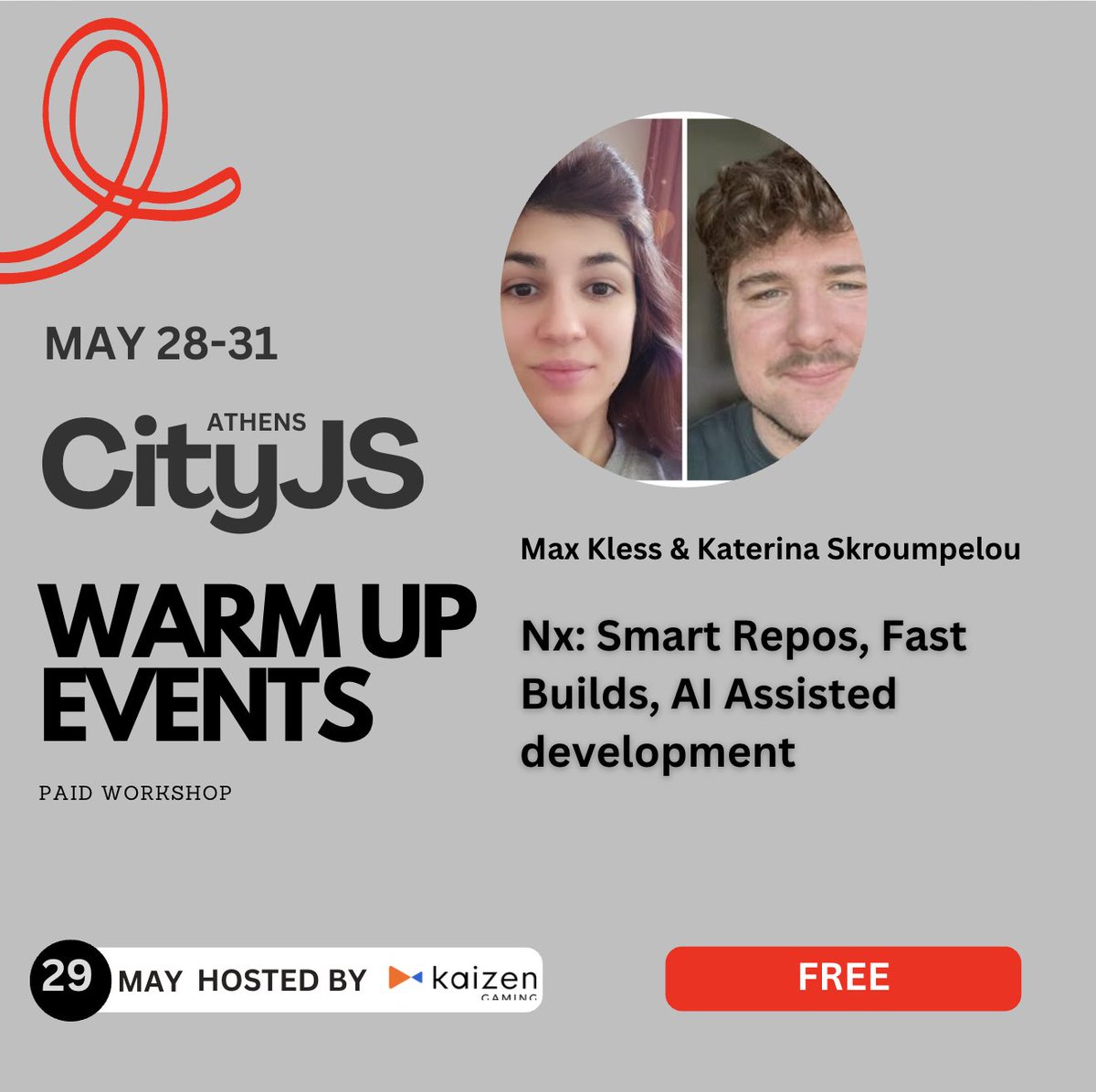 cityjsconf's tweet image. We got a special workshop from the @NxDevTools team @MaxKless & @psybercity next week part of our #CityJSAthens event!
Learn how with N you can have Smart Repos, Fast Builds, AI Assisted #development
Register now
athens.cityjsconf.org
#community #free #events