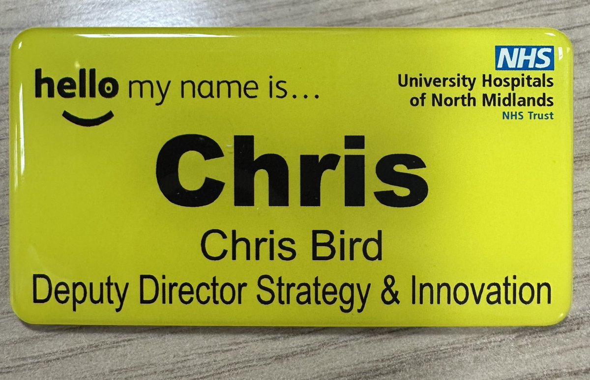 I guess this makes it all official! 

Delighted to be joining the <a href="/UHNM_NHS/">UHNM NHS Trust 🏥</a>  family. New 10 year strategy just published and lots of exciting programmes to improve patient care and outcomes. 

Let’s go!