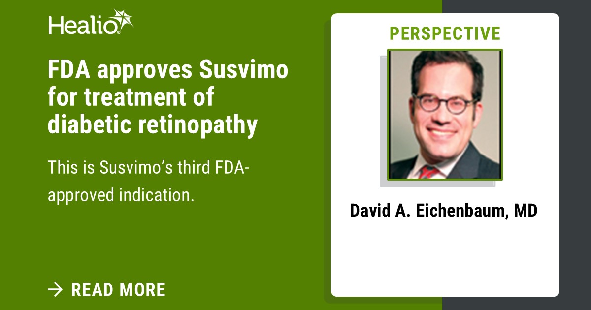 Healio_OSN's tweet photo. ❗BREAKING❗
#Susvimo receives a third indication from the #FDA. It is now approved to treat diabetic retinopathy.
Find out more:
#OcularSurgeryNews @genentech
https://t.co/eAGxsslAcm https://t.co/XfRLq3Q2W1