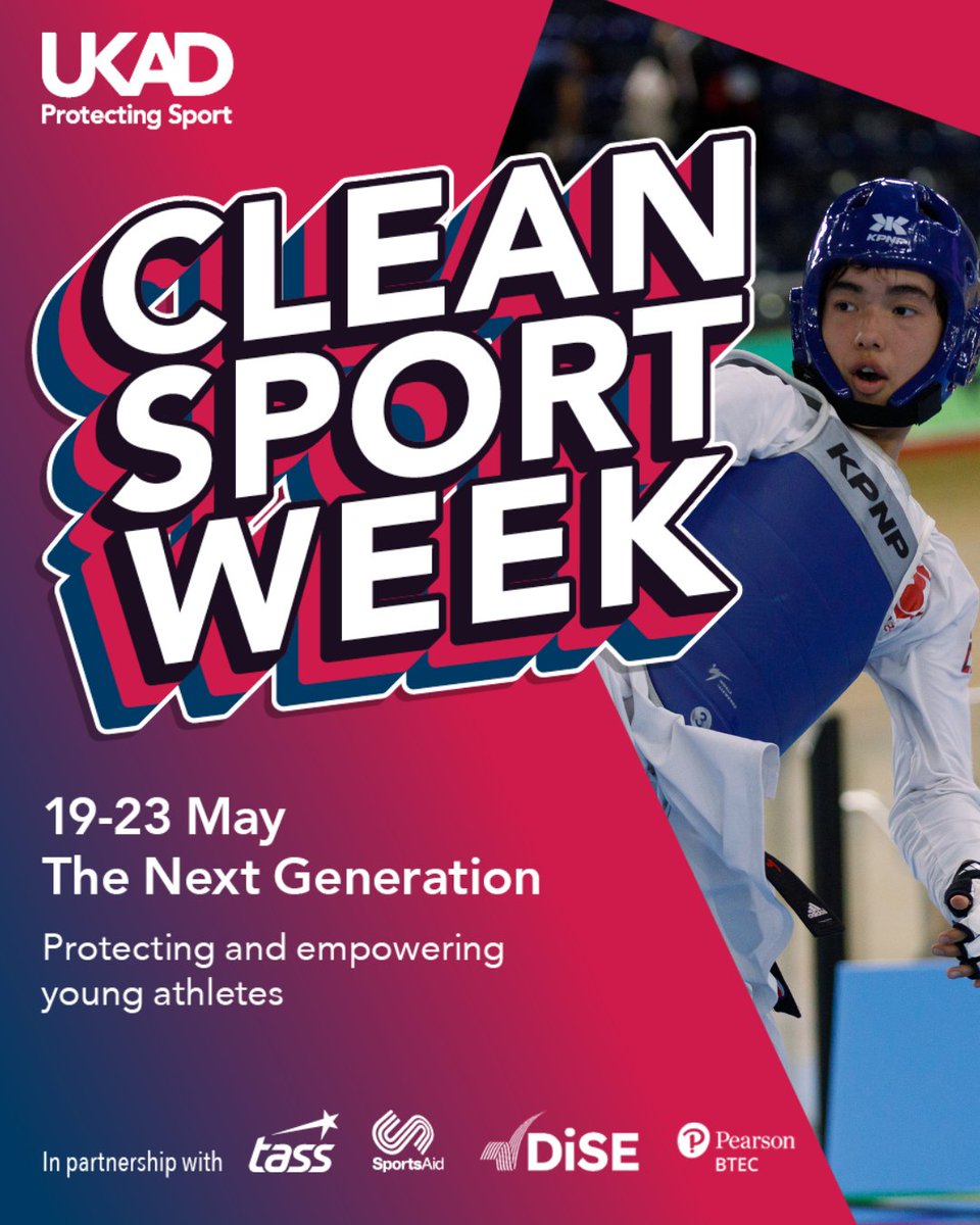 British Taekwondo (@brittaekwondo) on Twitter photo Everyone at British Taekwondo is proud to support <a href="/ukantidoping/">UK Anti-Doping</a> in #CleanSportWeek, inspiring the next generation of athletes to compete clean.
A culture of clean sport is essential for the long-term health and wellbeing of athletes ๐ค
#BritishTaekwondo #WhyTaekwondo Everyone at British Taekwondo is proud to support <a href="/ukantidoping/">UK Anti-Doping</a> in #CleanSportWeek, inspiring the next generation of athletes to compete clean.
A culture of clean sport is essential for the long-term health and wellbeing of athletes ๐ค
#BritishTaekwondo #WhyTaekwondo