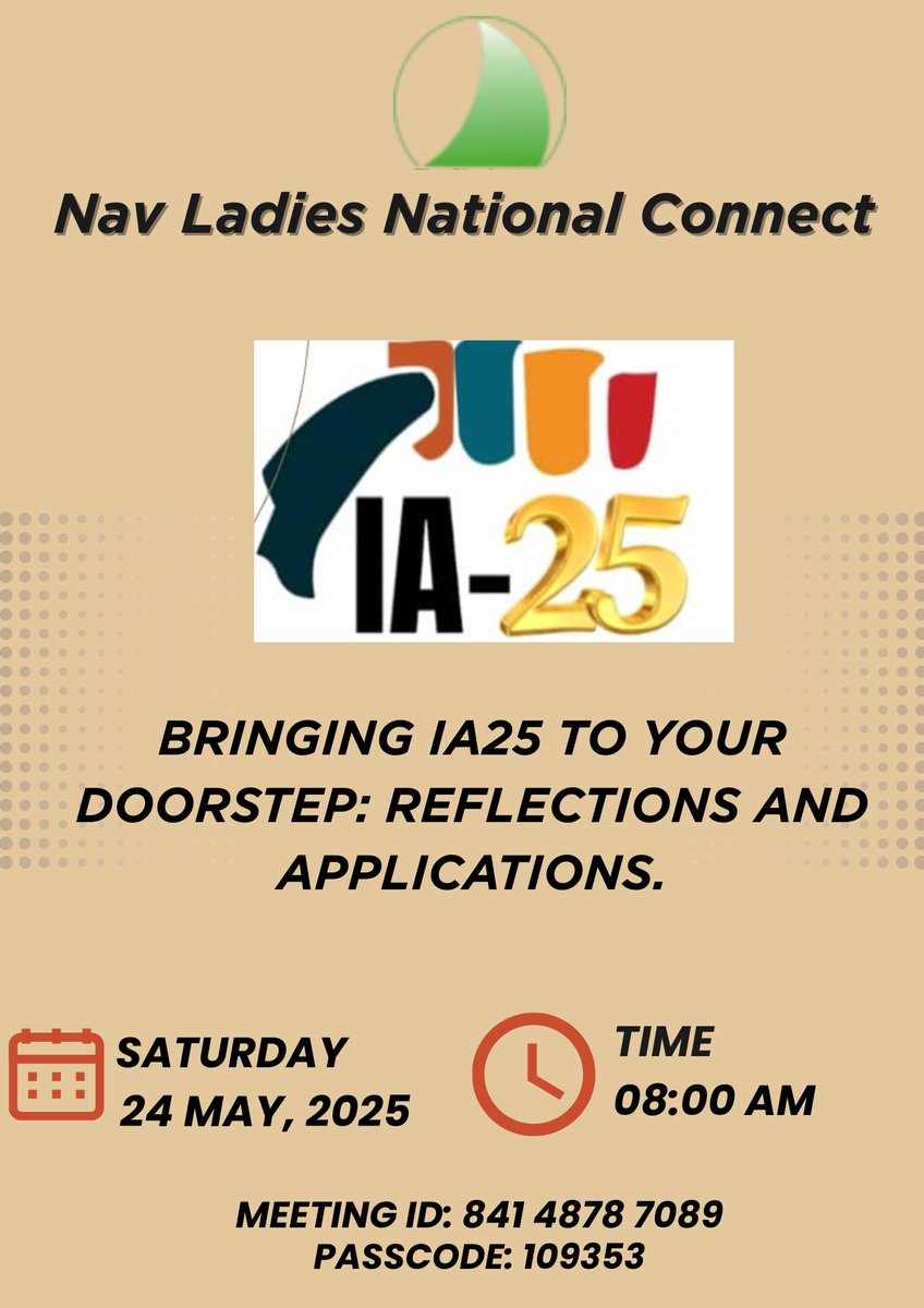 NavigatorsN's tweet photo. Come ready to be refreshed, encouraged, and empowered.
Don’t miss it—spread the word!#NavLadiesConnect
#IA25
#FaithInAction
#KingdomWomen
#Discipleship https://t.co/UuLHGiP4X2