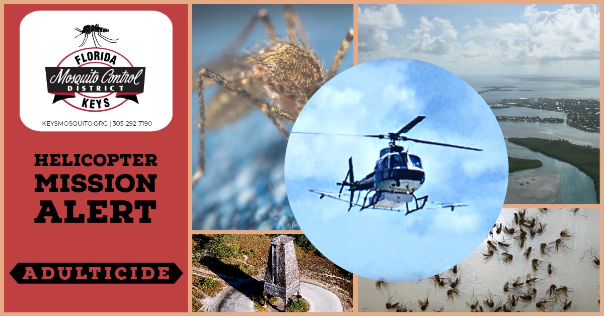 Due to an abundance of adult mosquitoes, the Florida Keys Mosquito Control District has scheduled an AERIAL ADULTICIDE TREATMENT using naled SATURDAY, May 24th, between 6:00 a.m. &amp; 9:30 a.m. for Upper/MIddle Key Largo (mp 98 to mp 106.5) and Ocean Reef.
keysmosquito.org