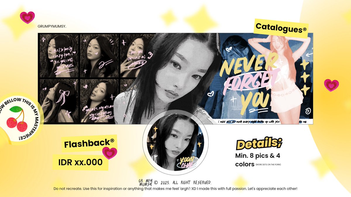 Help to REPOST! Makasih! 💫

Hi! Aku kembali membawa katalog layout baru, yay! 😆 Boleh minta ospek? Hehehe :3 Kenalan sama RESONATE, PROJECT, SLIGHT, dan FLASHBACK! <3 (versi lain check thread) Avail diorder next open! ><)/♡ Kalau ada hal lain bisa dm, ya! 

#zonauang