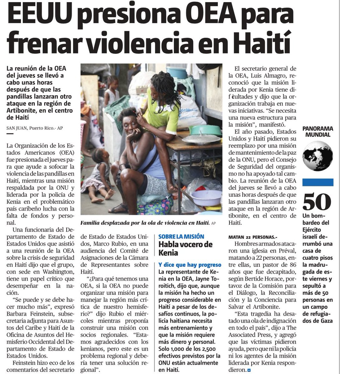 G_GomezJ's tweet image. La Organización de #EstadosAmericanos (OEA) fue presionada ayer jueves para que ayude a sofocar la violencia de las pandillas en #Haiti. La presión la hizo la misión de Estados Unidos en ese organismo Interamericano.
